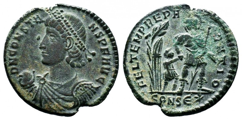 Constans (337-350 AD). AE silvered Follis 

Condition: Very Fine

Weight: 4.5 gr...