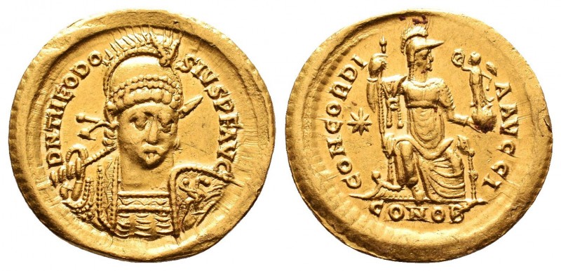 Theodosius II AV Solidus.Theodosius II AV Solidus. Constantinople, AD 408-420. P...