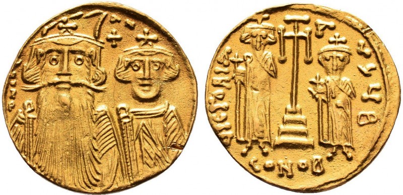 Constans II (641-668 AD). AV Solidus, Constantinopolis (Istanbul), c. 662-667.
O...