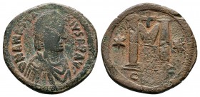 Anastasius I. 491-518. AE follis

Condition: Very Fine

Weight: 22.4 gr
Diameter: 34 mm