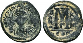 Justinian I. AE Follis, 527-565 AD,

Condition: Very Fine

Weight: 20.4 gr
Diameter: 35 mm