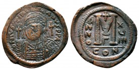 Justinian I. AE Follis, 527-565 AD,

Condition: Very Fine

Weight: 21.0 gr
Diameter: 34 mm