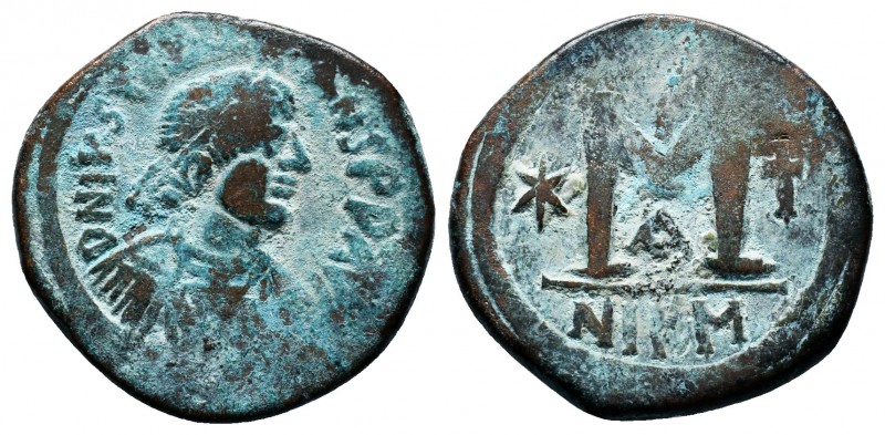 Justinian I. AE Follis, 527-565 AD,

Condition: Very Fine

Weight: 16.4 gr
Diame...