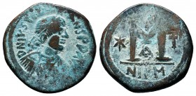 Justinian I. AE Follis, 527-565 AD,

Condition: Very Fine

Weight: 16.4 gr
Diameter: 31 mm
