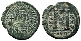 Justinian I. AE Follis, 527-565 AD,

Condition: Very Fine

Weight: 20.0 gr
Diameter: 34 mm