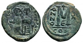 Justin II , with Sophia (565-578 AD). AE Follis

Condition: Very Fine

Weight: 13.6 gr
Diameter: 30 mm