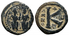 Justin II , with Sophia (565-578 AD). AE Half Follis

Condition: Very Fine

Weight: 5.5 gr
Diameter: 24 mm