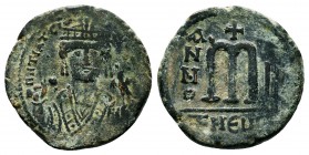 Maurice Tiberius (582-602), Ae Follis,

Condition: Very Fine

Weight: 12.6 gr
Diameter: 29 mm