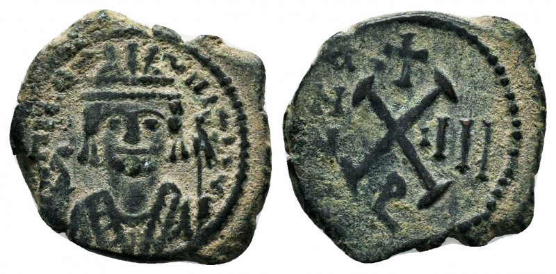Maurice Tiberius (582-602), Ae Half Follis,

Condition: Very Fine

Weight: 3.2 g...