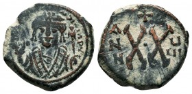 Maurice Tiberius (582-602), Ae Half Follis,

Condition: Very Fine

Weight: 6.4 gr
Diameter: 21 mm