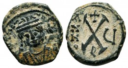 Maurice Tiberius (582-602), Ae Half Follis,

Condition: Very Fine

Weight: 3.0 gr
Diameter: 18 mm