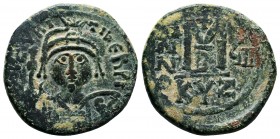 Maurice Tiberius (582-602), Ae Follis,

Condition: Very Fine

Weight: 12.0 gr
Diameter: 29 mm