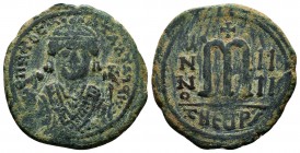 Maurice Tiberius (582-602), Ae Follis,

Condition: Very Fine

Weight: 12.6 gr
Diameter: 30 mm