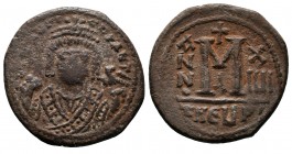 Maurice Tiberius (582-602), Ae Follis,

Condition: Very Fine

Weight: 11.4 gr
Diameter: 28 mm