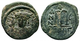 Tiberius Constantine II, 578-582.AE Follis.

Condition: Very Fine

Weight: 11.3 gr
Diameter:30 mm