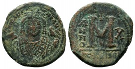 Maurice Tiberius (582-602), Ae Follis,

Condition: Very Fine

Weight: 12.7 gr
Diameter: 31 mm