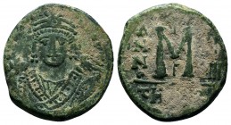 Maurice Tiberius (582-602), Ae Follis,

Condition: Very Fine

Weight: 11.5 gr
Diameter: 28 mm