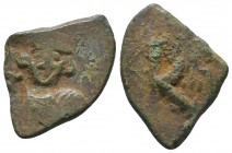 Justinian II, First reign, 685-695, AE follis 

Condition: Very Fine

Weight: 2.92 gr
Diameter: 23 mm