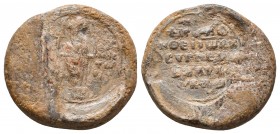 Saint standing facial, inscription/inscription for a John , PB. 7th - 13th Century

Condition: Very Fine

Weight: 17.84 gr
Diameter: 30 mm