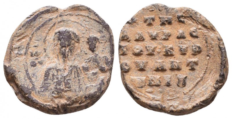 The Mother of God/inscription in 5 lines to be deciphered, PB. 7th - 13th Centur...