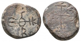 BYZANTINE LEAD SEAL (5th-6th century).

Condition: Very Fine

Weight: 7.8 gr
Diameter: 17 mm