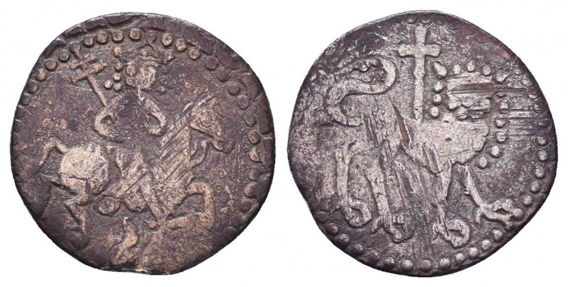 Armenia. Levon II (1270-1289 AD). AR Half Tram
Obv. Levon on horseback; holds pa...
