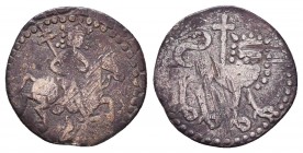 Armenia. Levon II (1270-1289 AD). AR Half Tram
Obv. Levon on horseback; holds patriarchal cross, T in field, abbreviated name.
Rev. Crowned lion facin...
