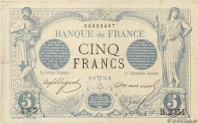 Country : FRANCE 
Face Value : 5 Francs NOIR 
Date : 17 avril 1873 
Period/Province/Bank : Banque de France, XXe siècle 
Catalogue reference : F.0...