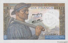 Country : FRANCE 
Face Value : 10 Francs MINEUR 
Date : 11 septembre 1941 
Period/Province/Bank : Banque de France, XXe siècle 
Catalogue referenc...