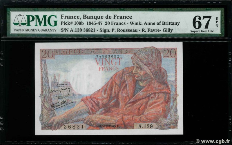 Country : FRANCE 
Face Value : 20 Francs PÊCHEUR 
Date : 05 juillet 1945 
Per...
