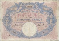 Country : FRANCE 
Face Value : 50 Francs BLEU ET ROSE 
Date : 02 juillet 1909 
Period/Province/Bank : Banque de France, XXe siècle 
Catalogue refe...