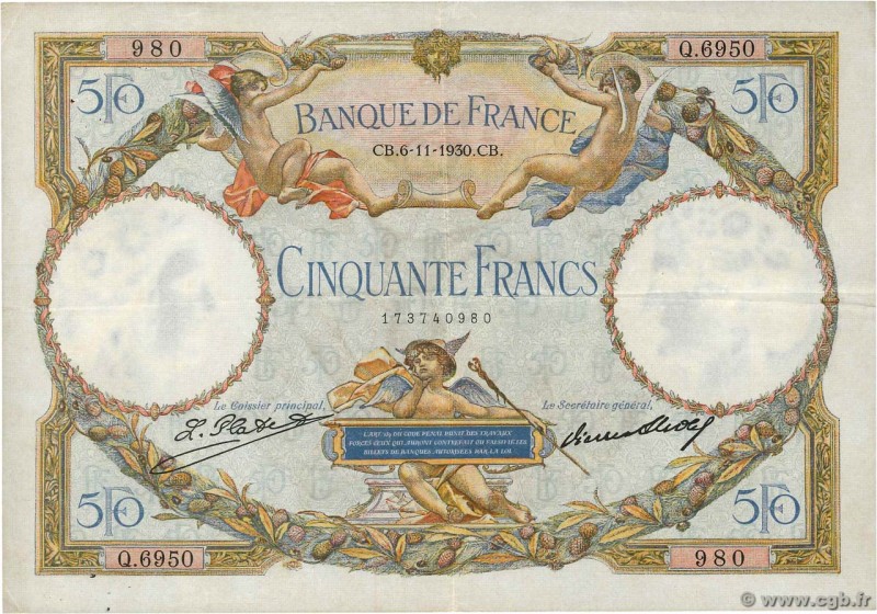 Country : FRANCE 
Face Value : 50 Francs LUC OLIVIER MERSON type modifié 
Date...