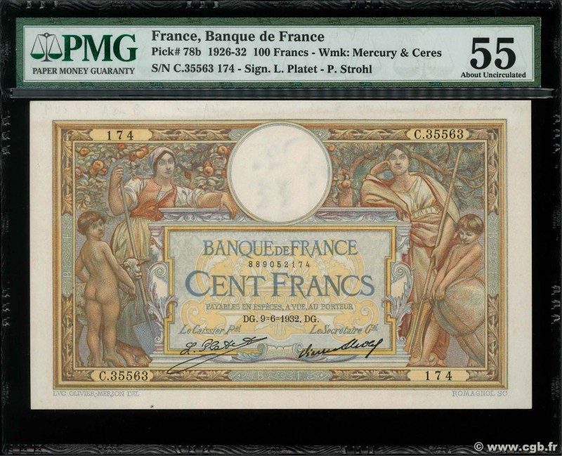 Country : FRANCE 
Face Value : 100 Francs LUC OLIVIER MERSON grands cartouches ...