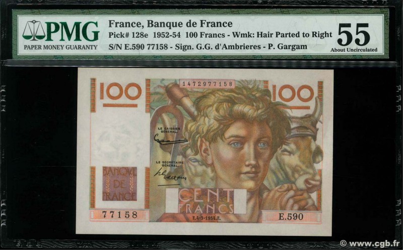 Country : FRANCE 
Face Value : 100 Francs JEUNE PAYSAN filigrane inversé 
Date...