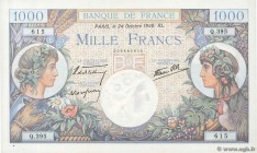Country : FRANCE 
Face Value : 1000 Francs COMMERCE ET INDUSTRIE 
Date : 24 octobre 1940 
Period/Province/Bank : Banque de France, XXe siècle 
Cat...
