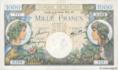 Country : FRANCE 
Face Value : 1000 Francs COMMERCE ET INDUSTRIE 
Date : 06 février 1941 
Period/Province/Bank : Banque de France, XXe siècle 
Cat...