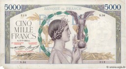 Country : FRANCE 
Face Value : 5000 Francs VICTOIRE 
Date : 11 juillet 1935 
Period/Province/Bank : Banque de France, XXe siècle 
Catalogue refere...