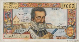 Country : FRANCE 
Face Value : 5000 Francs HENRI IV 
Date : 03 octobre 1957 
Period/Province/Bank : Banque de France, XXe siècle 
Catalogue refere...