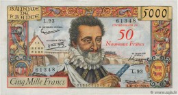Country : FRANCE 
Face Value : 50 NF sur 5000 Francs HENRI IV 
Date : 30 octobre 1958 
Period/Province/Bank : Banque de France, XXe siècle 
Catalo...