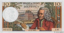 Country : FRANCE 
Face Value : 10 Francs VOLTAIRE 
Date : 05 décembre 1963 
Period/Province/Bank : Banque de France, XXe siècle 
Catalogue referen...
