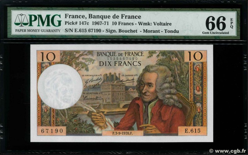 Country : FRANCE 
Face Value : 10 Francs VOLTAIRE 
Date : 03 septembre 1970 
...