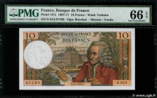 Country : FRANCE 
Face Value : 10 Francs VOLTAIRE 
Date : 03 septembre 1970 
Period/Province/Bank : Banque de France, XXe siècle 
Catalogue refere...