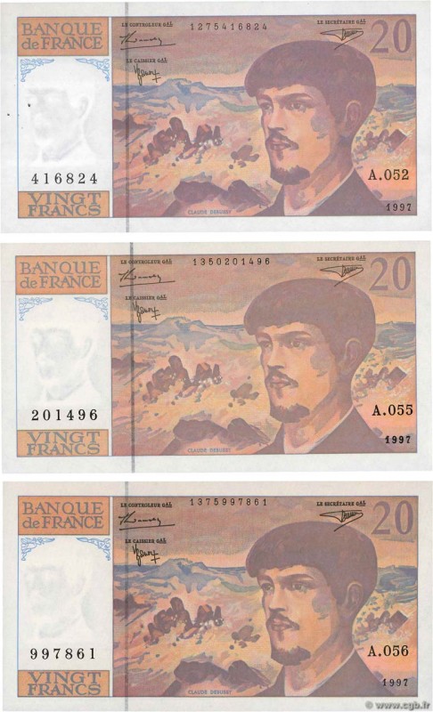 Country : FRANCE 
Face Value : 20 Francs DEBUSSY Modifié Lot 
Date : 1997 
Pe...