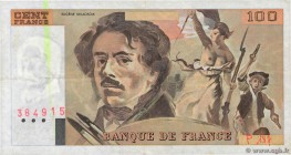 Country : FRANCE 
Face Value : 100 Francs DELACROIX imprimé en continu Fauté 
Date : 1991 
Period/Province/Bank : Banque de France, XXe siècle 
Ca...