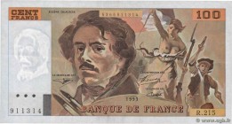 Country : FRANCE 
Face Value : 100 Francs DELACROIX imprimé en continu 
Date : 1993 
Period/Province/Bank : Banque de France, XXe siècle 
Catalogu...