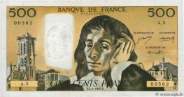 Country : FRANCE 
Face Value : 500 Francs PASCAL 
Date : 04 janvier 1968 
Period/Province/Bank : Banque de France, XXe siècle 
Catalogue reference...