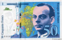 Country : FRANCE 
Face Value : 50 Francs SAINT-EXUPÉRY modifié 
Date : 1994 
Period/Province/Bank : Banque de France, XXe siècle 
Catalogue refere...