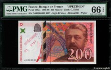 Country : FRANCE 
Face Value : 200 Francs EIFFEL Spécimen 
Date : 1995 
Period/Province/Bank : Banque de France, XXe siècle 
Catalogue reference :...
