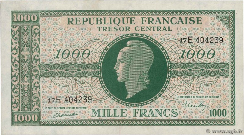 Country : FRANCE 
Face Value : 1000 Francs MARIANNE chiffres maigres 
Date : 1...