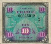 Country : FRANCE 
Face Value : 10 Francs DRAPEAU Petit numéro 
Date : 1944 
Period/Province/Bank : Trésor 
Catalogue reference : VF.18.02 
Additi...